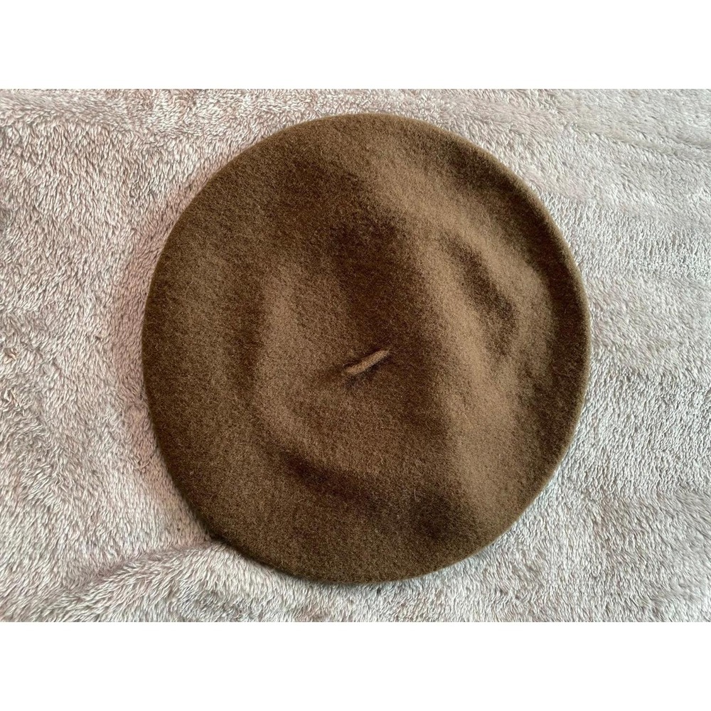 Arlin USA Fifth Ave Wool Flat Brown Beret Hat OSFM Poetcore s25